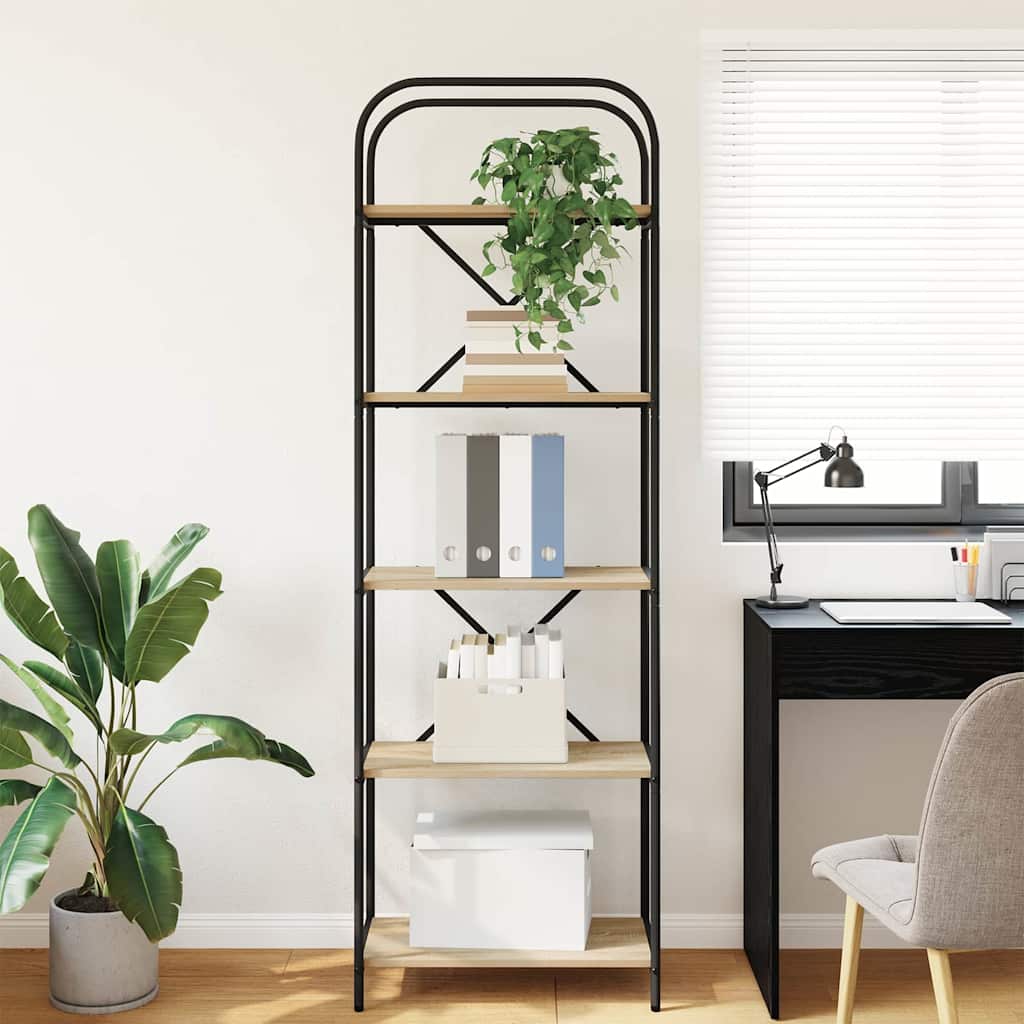 vidaXL Bookshelf 5-Tier 60 x 30 x 183 cm Engineered wood Sonoma Oak