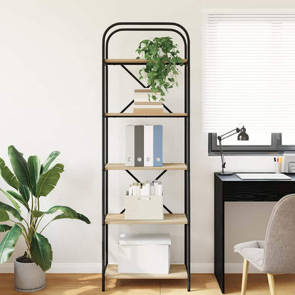 vidaXL Bookshelf 5-Tier 60 x 30 x 183 cm Engineered wood Sonoma Oak