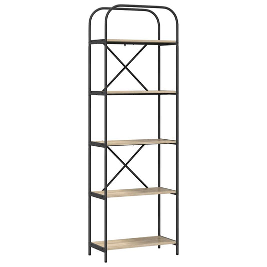 vidaXL Bookshelf 5-Tier 60 x 30 x 183 cm Engineered wood Sonoma Oak