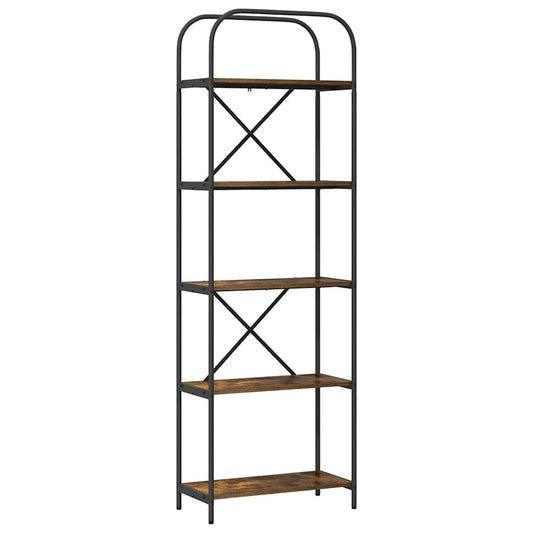 vidaXL Bookshelf 5-Tier 60 x 30 x 183 cm Engineered wood Smoked Oak