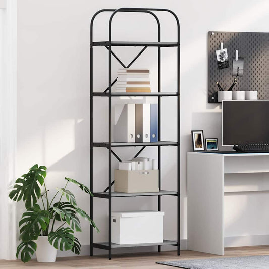 vidaXL Bookshelf 5-Tier 60 x 30 x 183 cm Engineered wood Grey Sonoma