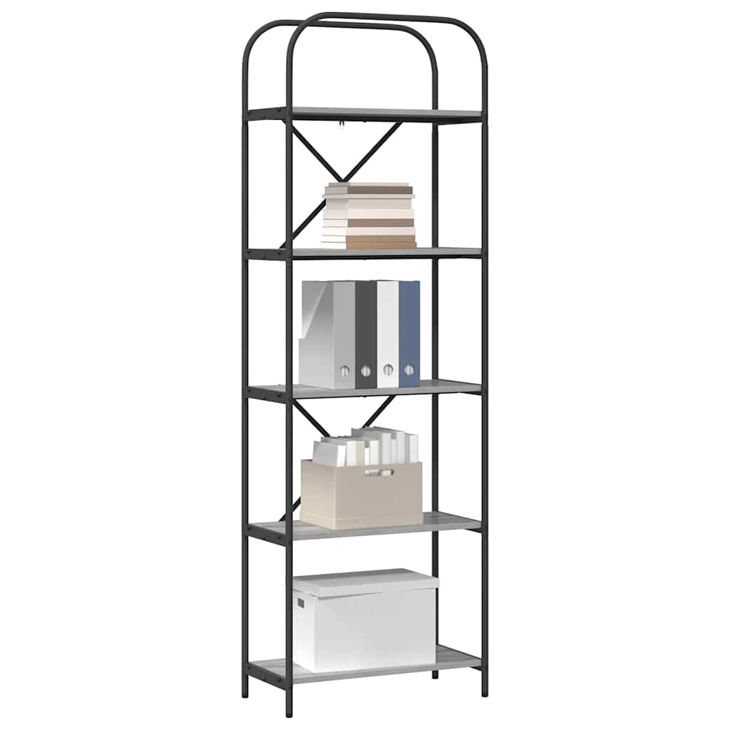 vidaXL Bookshelf Grey Sonoma 60 x 30 x 183 cm Engineered wood