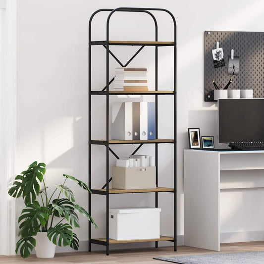 vidaXL Bookshelf 5-Tier 60 x 30 x 183 cm Engineered wood Artisan Oak