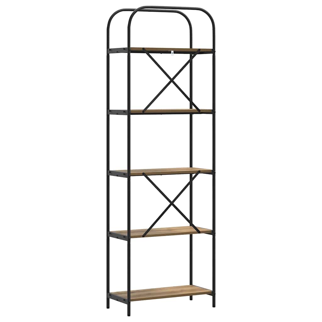 vidaXL Bookshelf 5-Tier 60 x 30 x 183 cm Engineered wood Artisan Oak