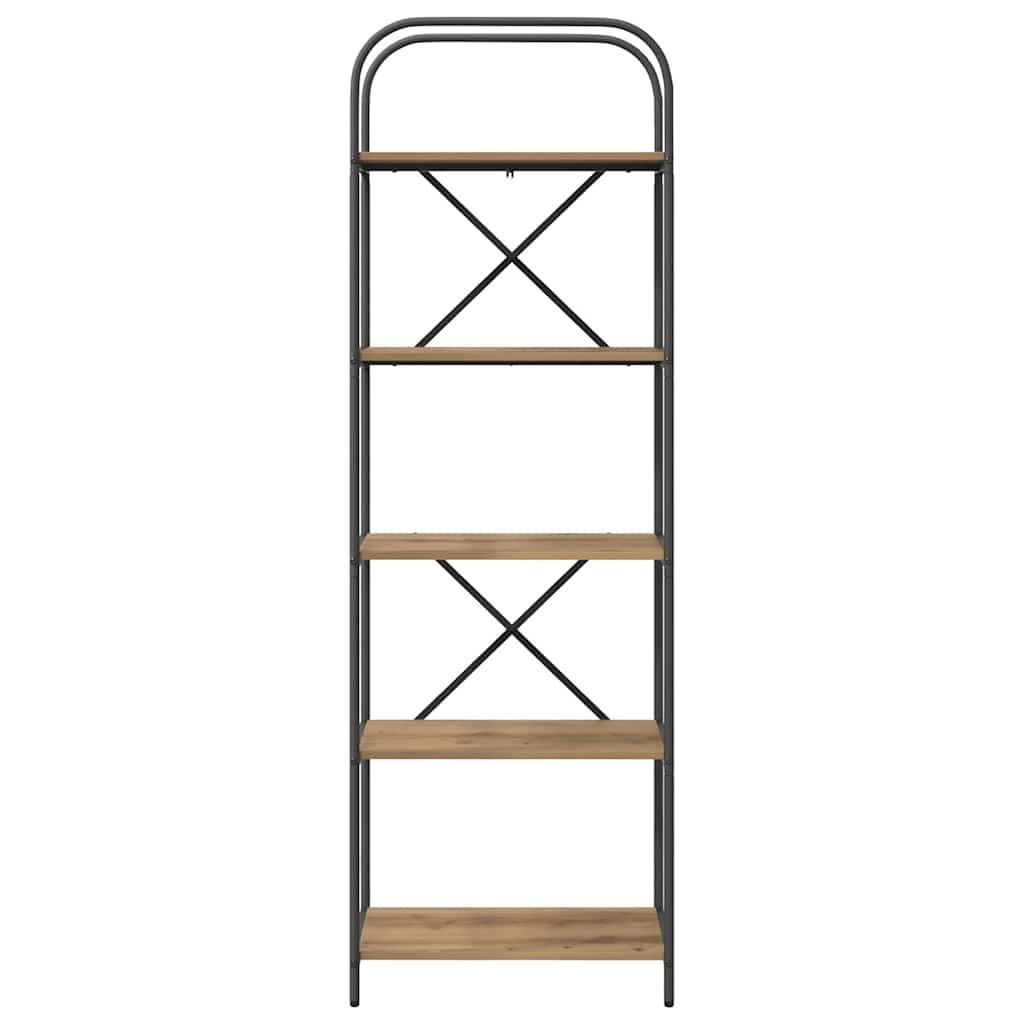 vidaXL Bookshelf 5-Tier 60 x 30 x 183 cm Engineered wood Artisan Oak