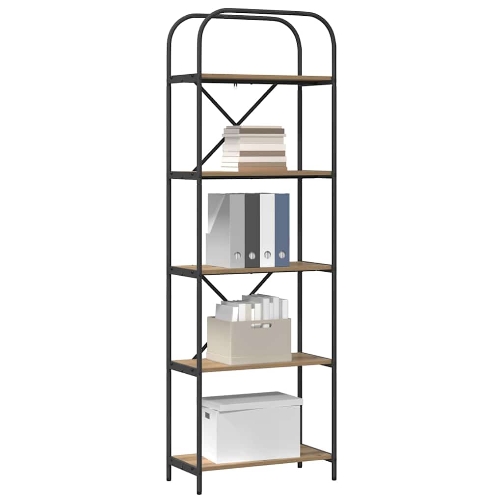 vidaXL Bookshelf 5-Tier 60 x 30 x 183 cm Engineered wood Artisan Oak