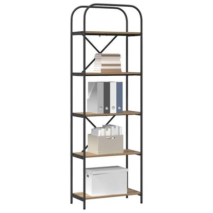 vidaXL Bookshelf 5-Tier 60 x 30 x 183 cm Engineered wood Artisan Oak