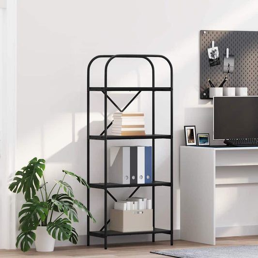 vidaXL Bookshelf 4-Tier 60 x 30 x 146 cm Engineered wood Black Oak