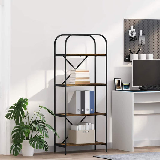 vidaXL Bookshelf 4-Tier 60 x 30 x 146 cm Engineered wood Smoked Oak