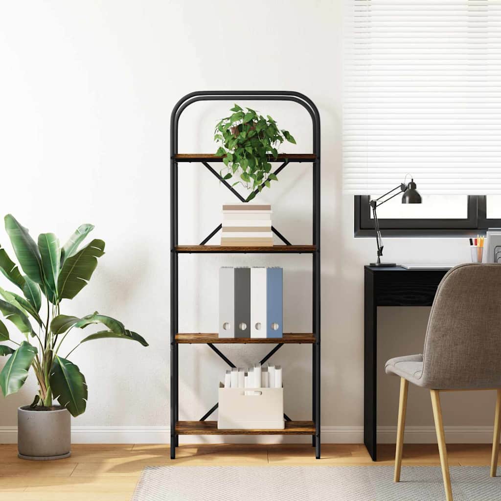 vidaXL Bookshelf Smoked Oak 60 x 30 x 146 cm Engineered wood