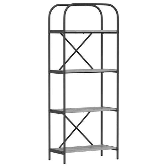 vidaXL Bookshelf 4-Tier 60 x 30 x 146 cm Engineered wood Grey Sonoma