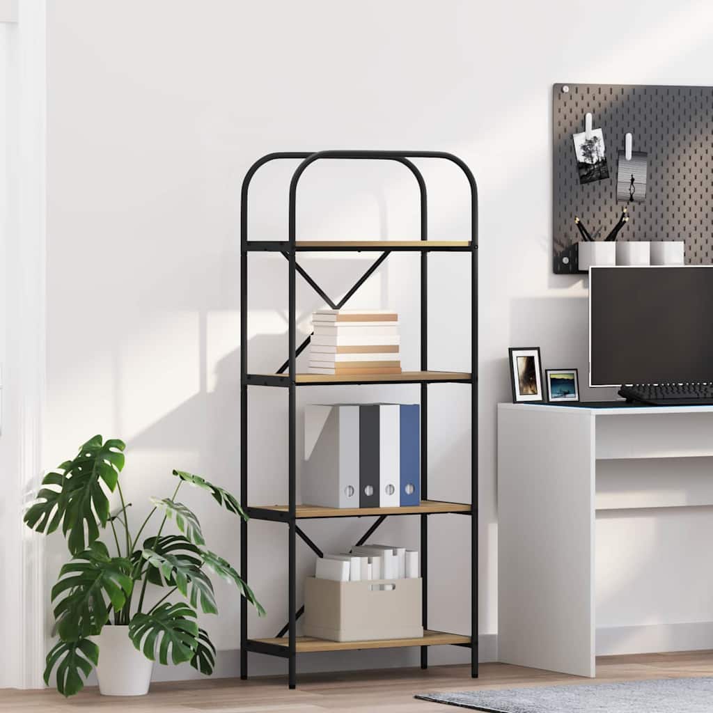 vidaXL Bookshelf 4-Tier 60 x 30 x 146 cm Engineered wood Artisan Oak