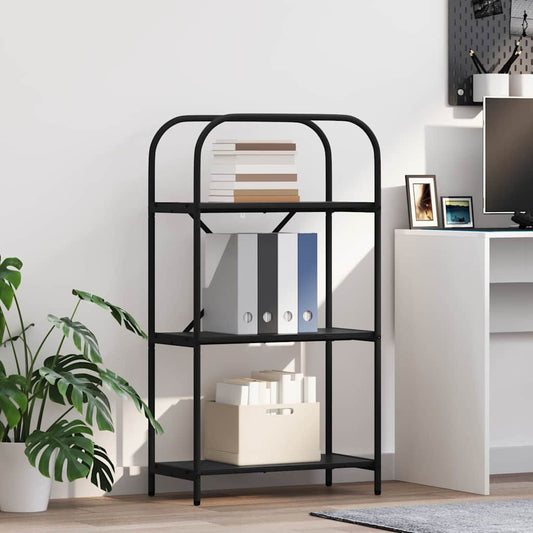 vidaXL Bookshelf 3-Tier 60 x 30 x 109 cm Engineered wood Black Oak