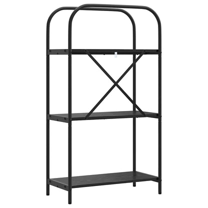 vidaXL Bookshelf 3-Tier 60 x 30 x 109 cm Engineered wood Black Oak