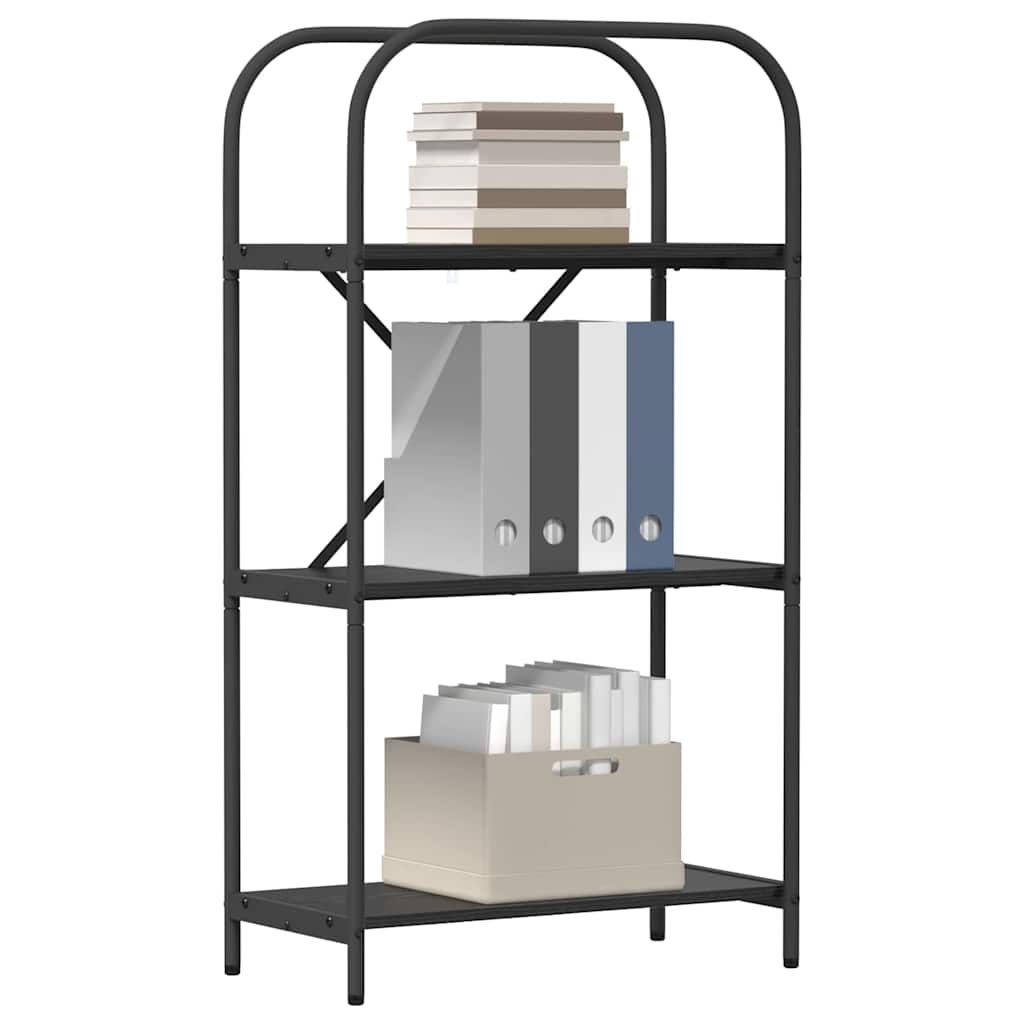 vidaXL Bookshelf 3-Tier 60 x 30 x 109 cm Engineered wood Black Oak