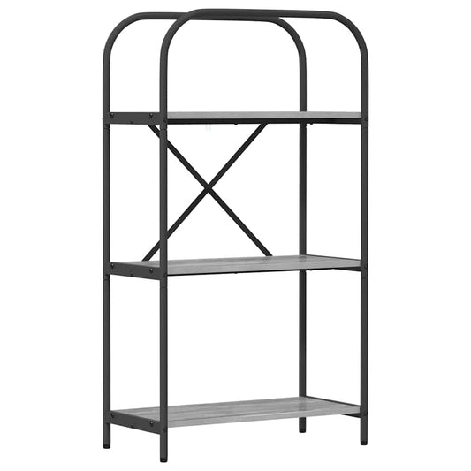 vidaXL Bookshelf 3-Tier 60 x 30 x 109 cm Engineered wood Grey Sonoma