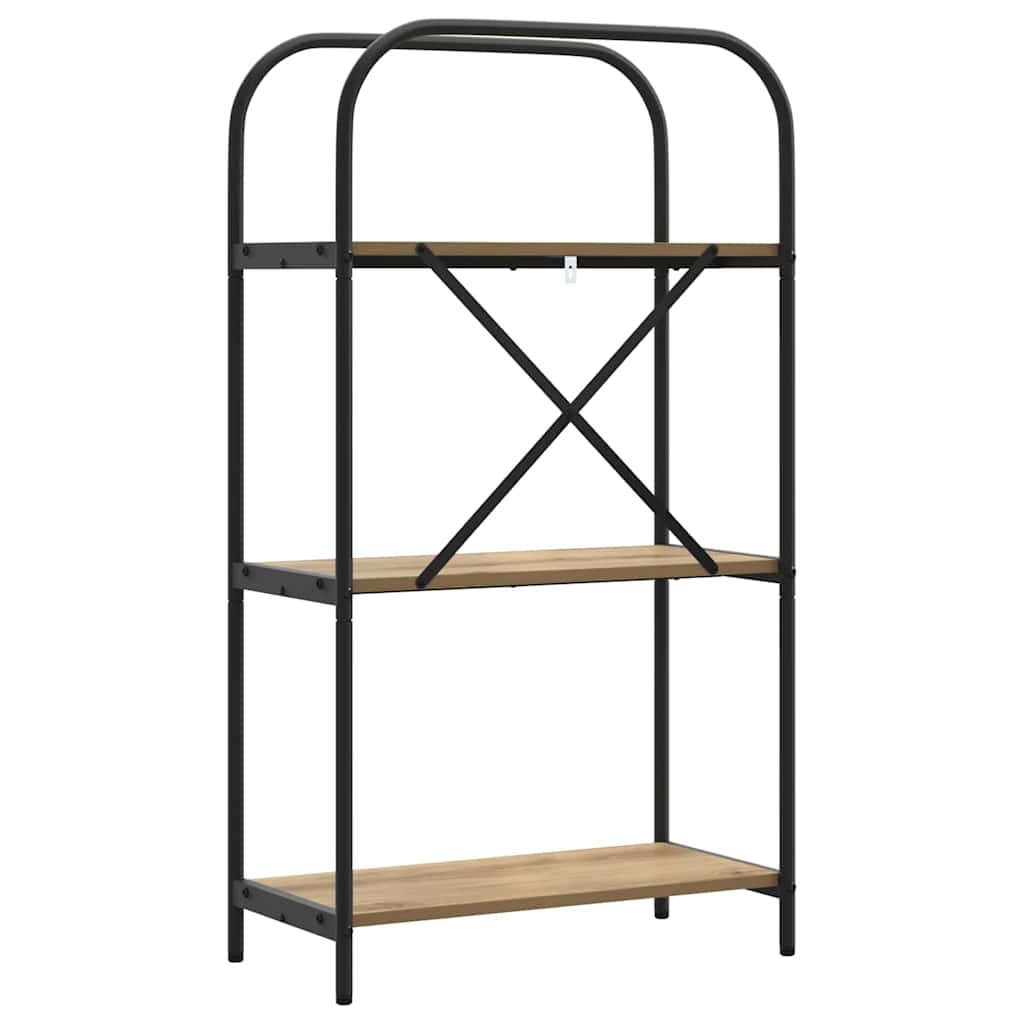 vidaXL Bookshelf 3-Tier 60 x 30 x 109 cm Engineered wood Artisan Oak