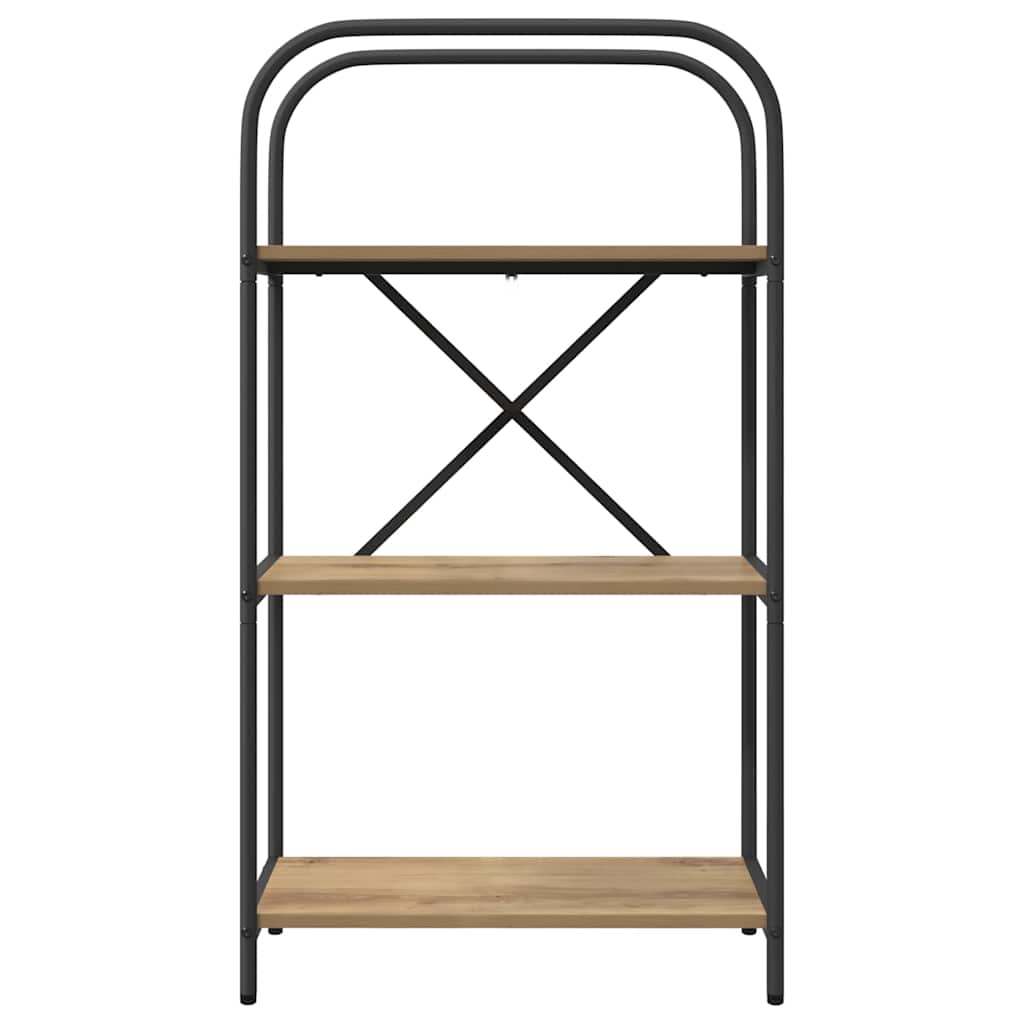 vidaXL Bookshelf 3-Tier 60 x 30 x 109 cm Engineered wood Artisan Oak