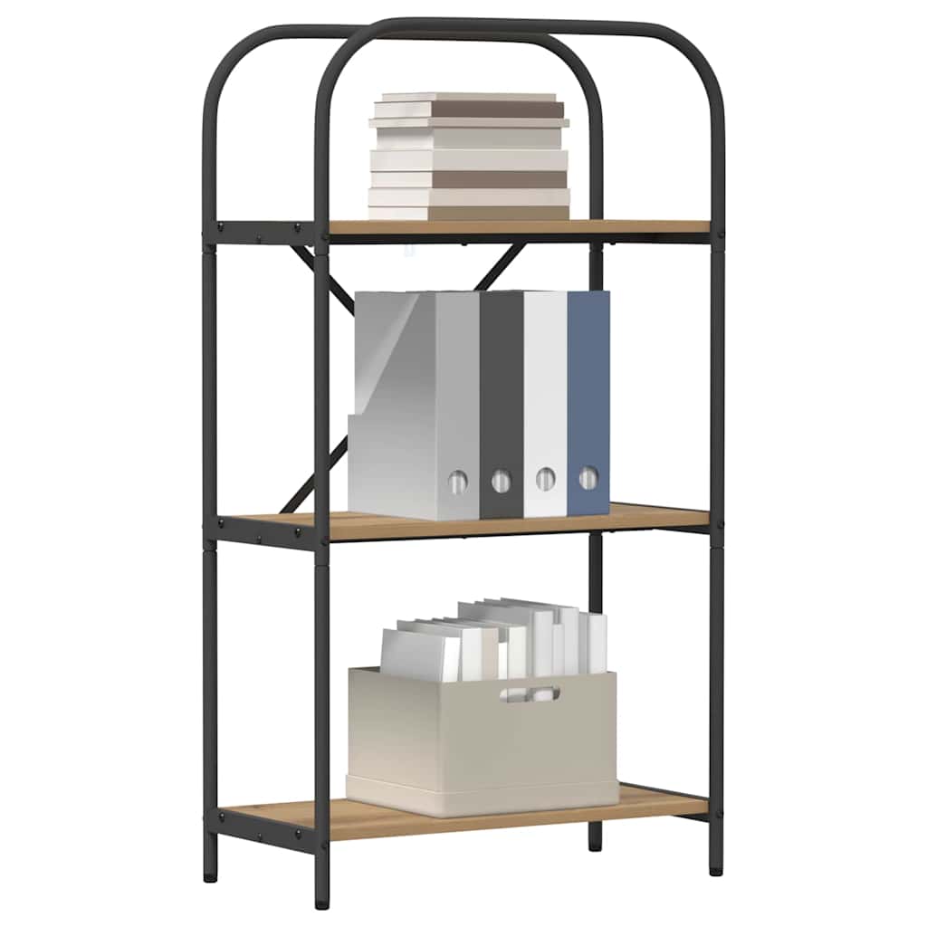 vidaXL Bookshelf 3-Tier 60 x 30 x 109 cm Engineered wood Artisan Oak