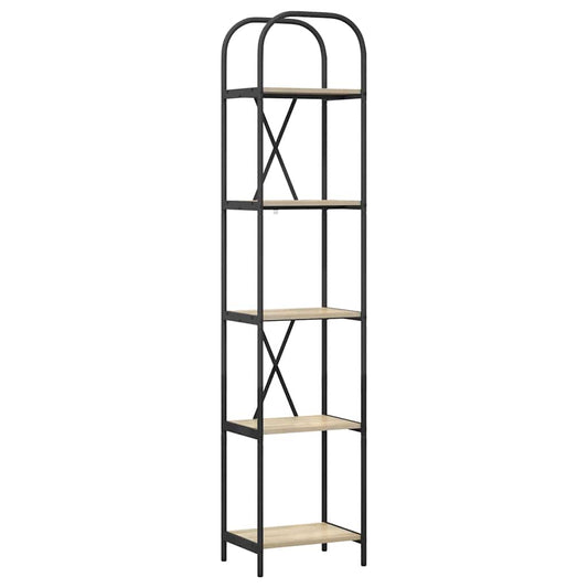 vidaXL Bookshelf 5-Tier 40 x 30 x 183 cm Engineered wood Sonoma Oak