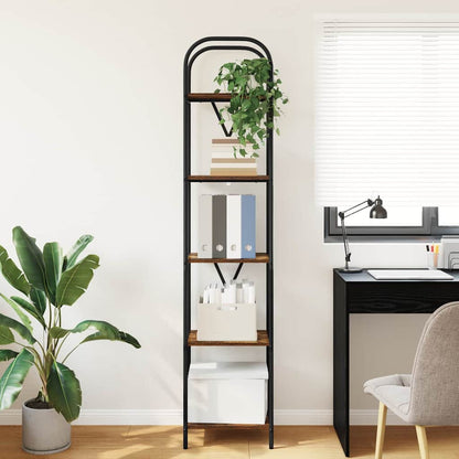 vidaXL Bookshelf 5-Tier 40 x 30 x 183 cm Engineered wood Smoked Oak