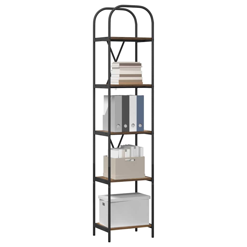 vidaXL Bookshelf Smoked Oak 40 x 30 x 183 cm Engineered wood