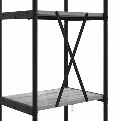 vidaXL Bookshelf 5-Tier 40 x 30 x 183 cm Engineered wood Grey Sonoma