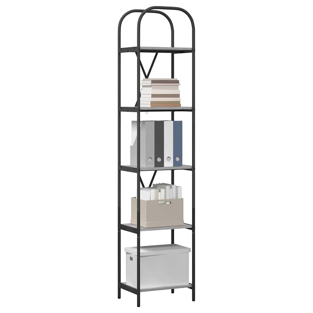 vidaXL Bookshelf 5-Tier 40 x 30 x 183 cm Engineered wood Grey Sonoma