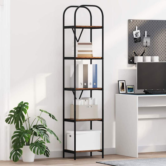 vidaXL Bookshelf 5-Tier 40 x 30 x 183 cm Engineered wood Old Wood