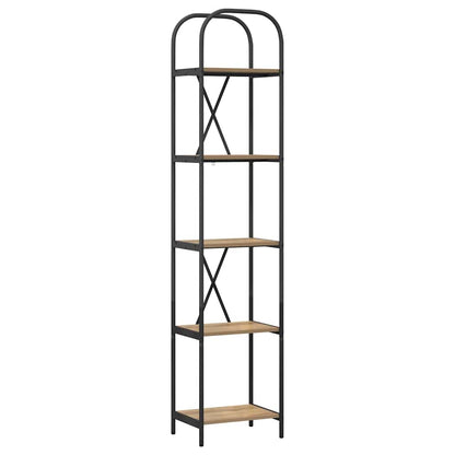 vidaXL Bookshelf 5-Tier 40 x 30 x 183 cm Engineered wood Artisan Oak
