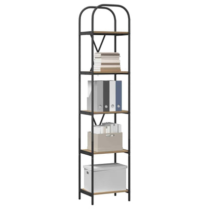 vidaXL Bookshelf 5-Tier 40 x 30 x 183 cm Engineered wood Artisan Oak