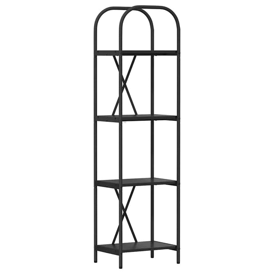 vidaXL Bookshelf 4-Tier 40 x 30 x 146 cm Engineered wood Black Oak