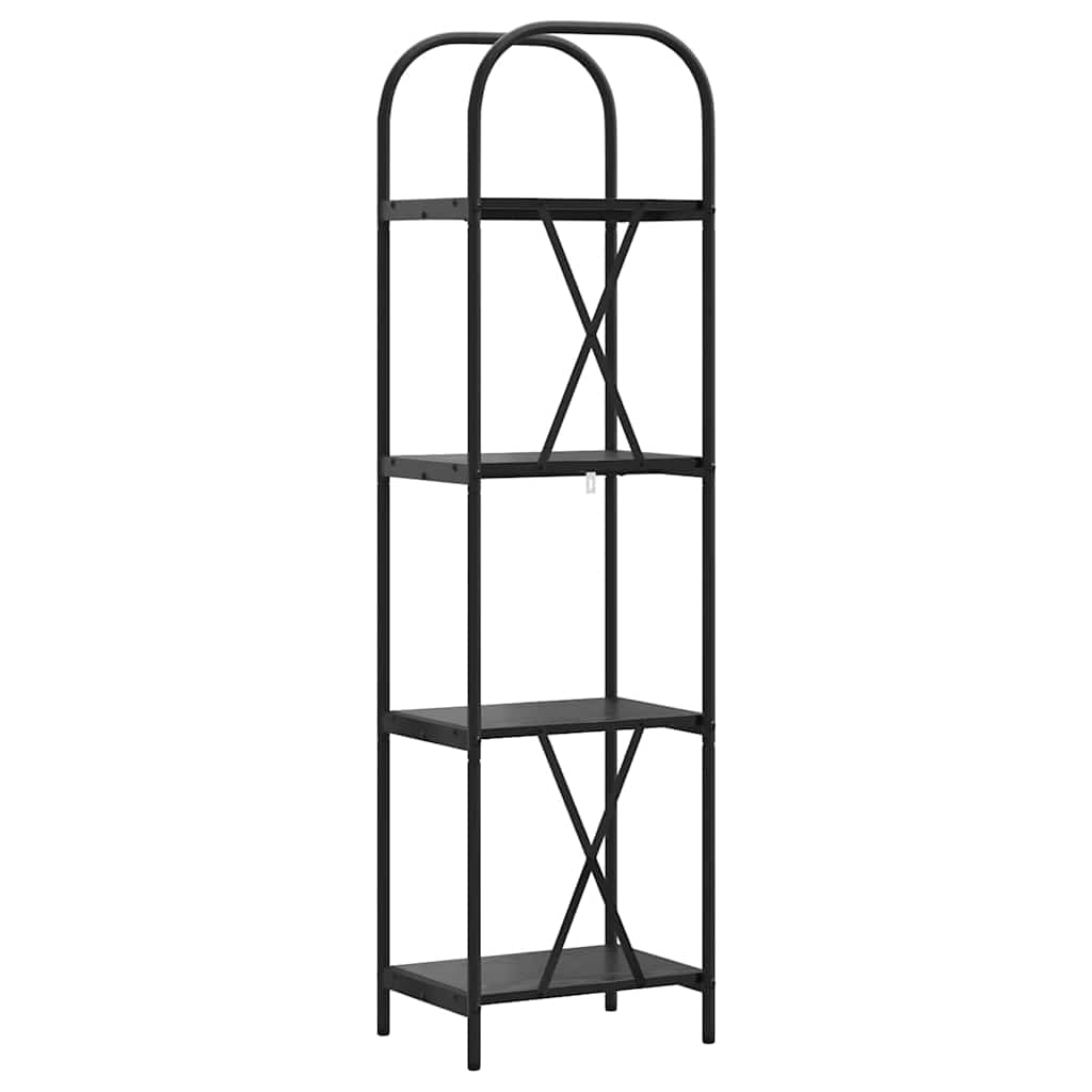 vidaXL Bookshelf 4-Tier 40 x 30 x 146 cm Engineered wood Black Oak