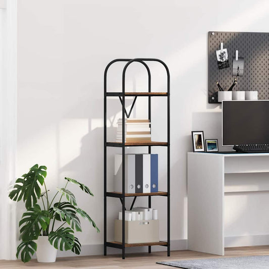 vidaXL Bookshelf 4-Tier 40 x 30 x 146 cm Engineered wood Smoked Oak