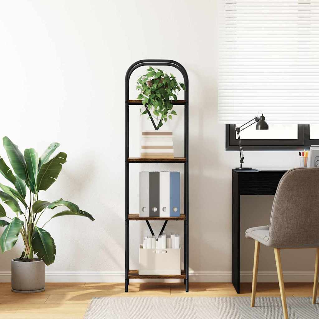 vidaXL Bookshelf Smoked Oak 40 x 30 x 146 cm Engineered wood