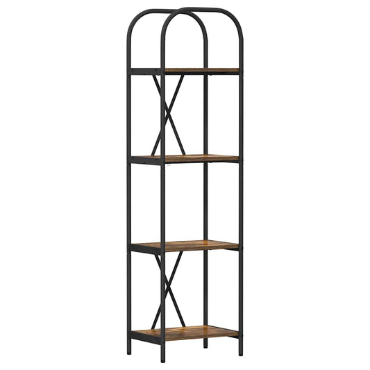 vidaXL Bookshelf 4-Tier 40 x 30 x 146 cm Engineered wood Smoked Oak