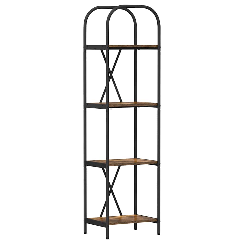 vidaXL Bookshelf 4-Tier 40 x 30 x 146 cm Engineered wood Smoked Oak