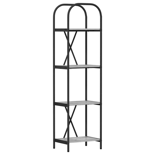 vidaXL Bookshelf 4-Tier 40 x 30 x 146 cm Engineered wood Grey Sonoma