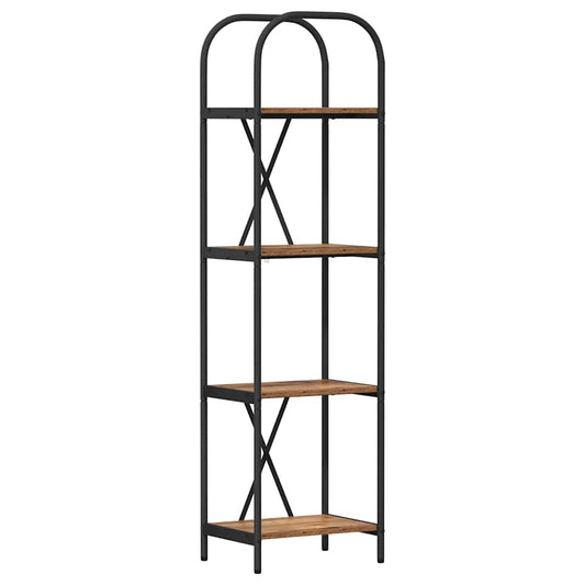 vidaXL Bookshelf 4-Tier 40 x 30 x 146 cm Engineered wood Old Wood