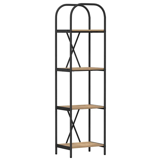 vidaXL Bookshelf 4-Tier 40 x 30 x 146 cm Engineered wood Artisan Oak