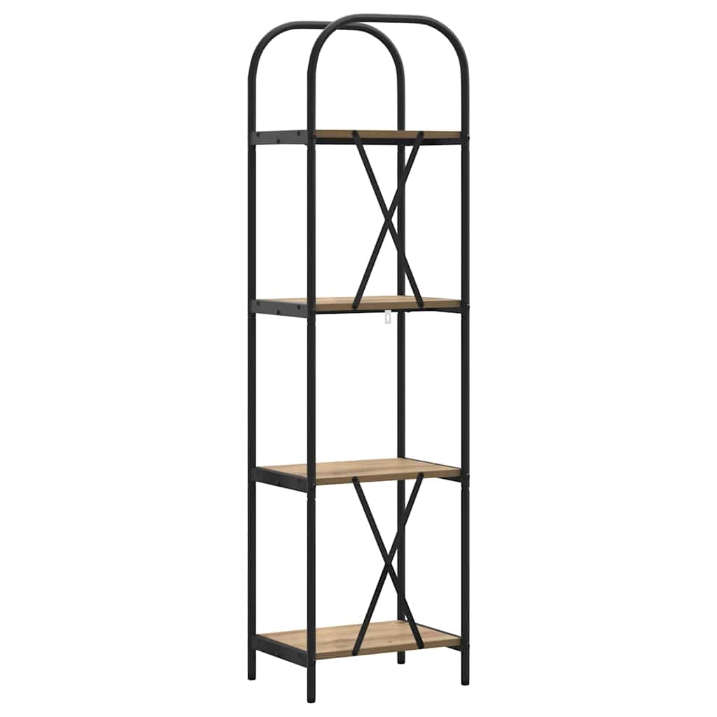 vidaXL Bookshelf 4-Tier 40 x 30 x 146 cm Engineered wood Artisan Oak