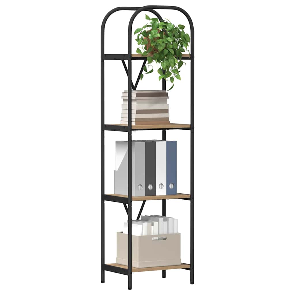 vidaXL Bookshelf 4-Tier 40 x 30 x 146 cm Engineered wood Artisan Oak