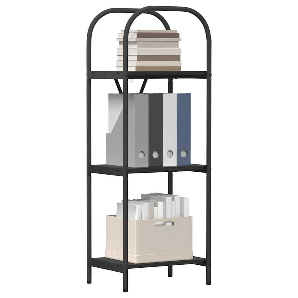 vidaXL Bookshelf 3-Tier 40 x 30 x 109 cm Engineered wood Black Oak