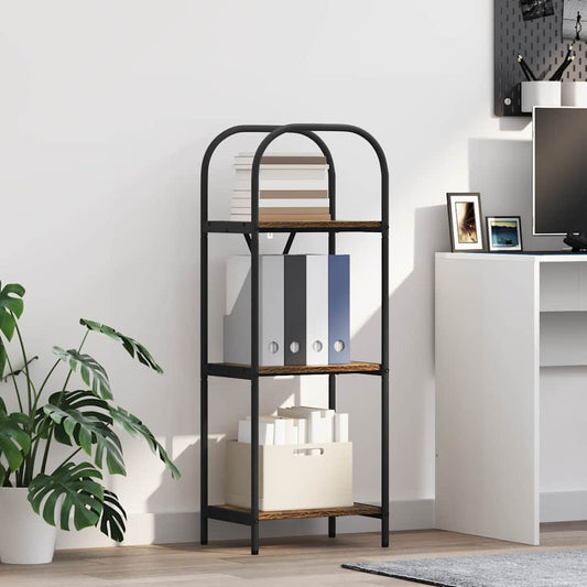 vidaXL Bookshelf 3-Tier 40 x 30 x 109 cm Engineered wood Smoked Oak