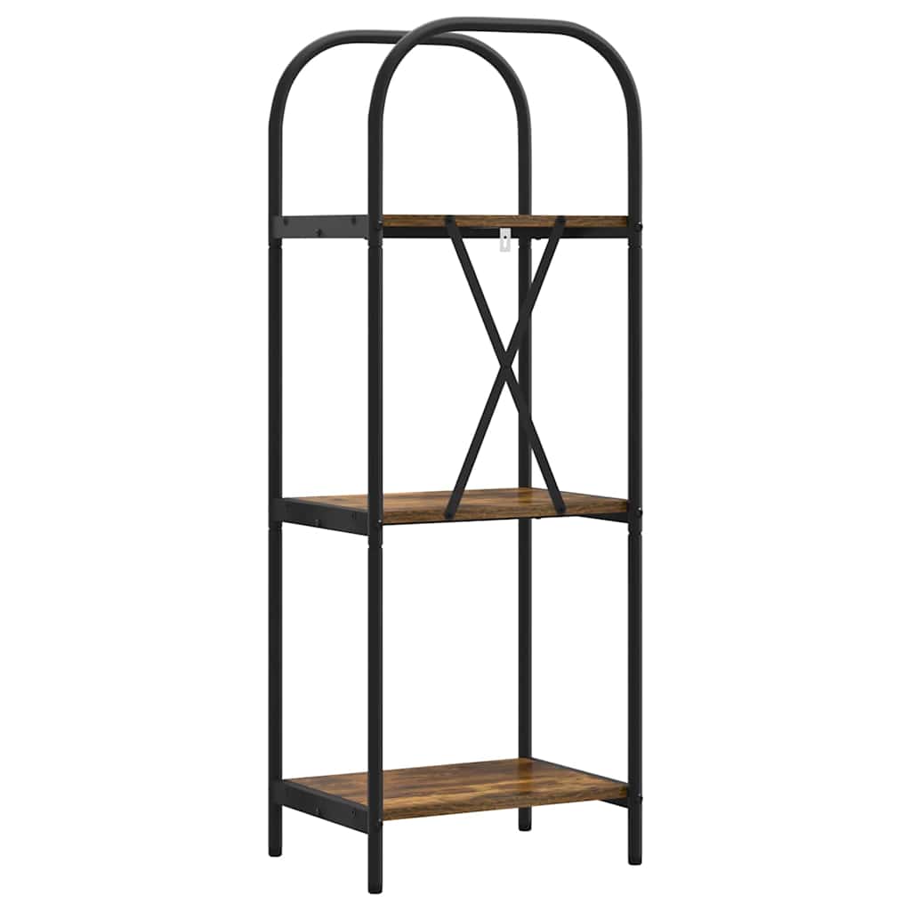 vidaXL Bookshelf 3-Tier 40 x 30 x 109 cm Engineered wood Smoked Oak