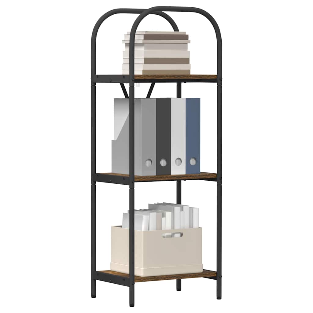vidaXL Bookshelf 3-Tier 40 x 30 x 109 cm Engineered wood Smoked Oak