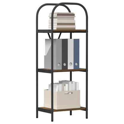 vidaXL Bookshelf 3-Tier 40 x 30 x 109 cm Engineered wood Smoked Oak