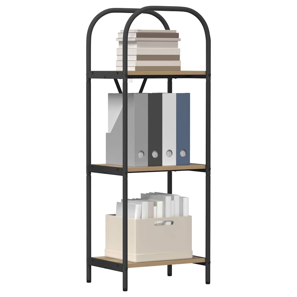 vidaXL Bookshelf 3-Tier 40 x 30 x 109 cm Engineered wood Artisan Oak