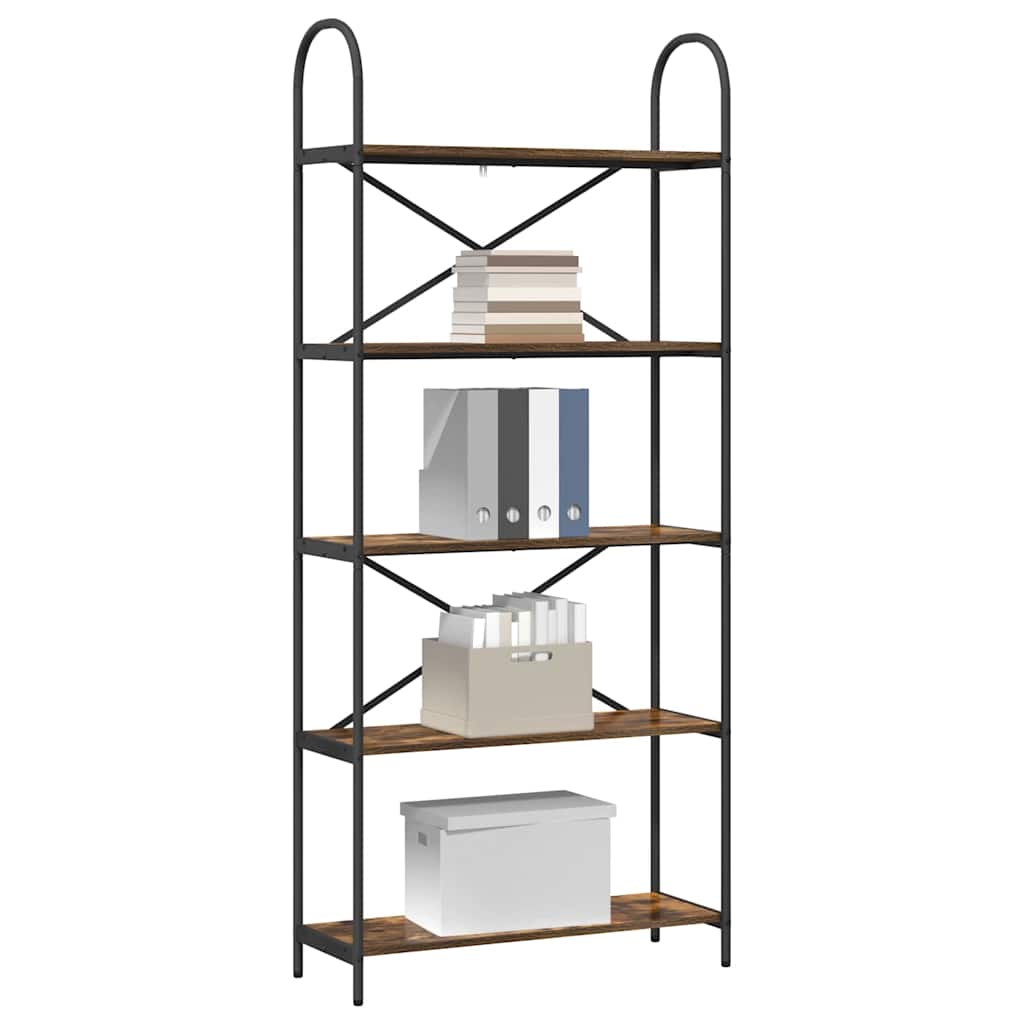 vidaXL Bookshelf Smoked Oak 80 x 30 x 183 cm Engineered wood