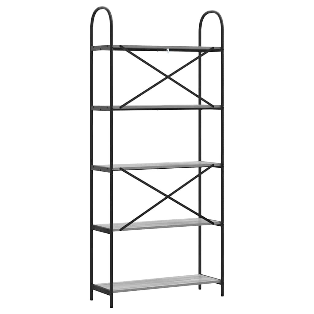 vidaXL Bookshelf Grey Sonoma 80 x 30 x 183 cm Engineered wood